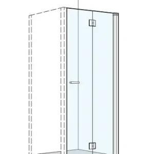 Paroi pliante diagonale Koralle S400 Plus Couleur d‘argent Verre clair Achat Immédiat